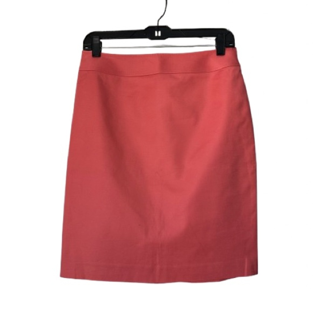 Halogen Women' 6 Coral Pink Lined Back Pockets Kickslit Above Knee Pencil Skirt